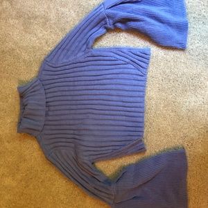 Purple turtleneck crop top sweater